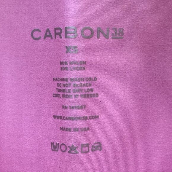 CARBON38 High Rise 7/8 Leggings Metallic Takara Shine Wide Waistband Stretch XS - Picture 5 of 6